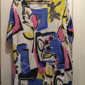 Froccella Abstract Lagenlook Top Made in Italy